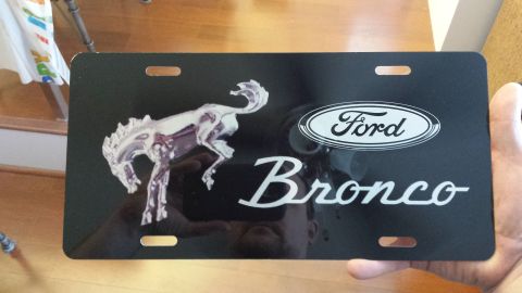 1995 Ford Bronco - This is a Ford Bronco license plate, not a picture of the vehicle itself.