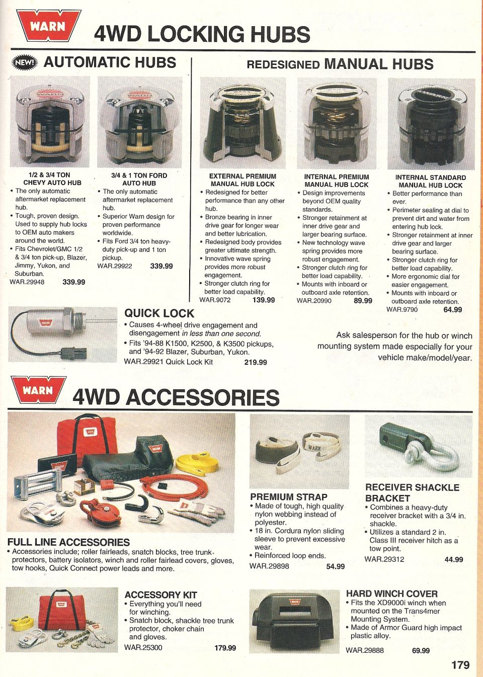 1995 Chief Auto Parts Warn Hubs