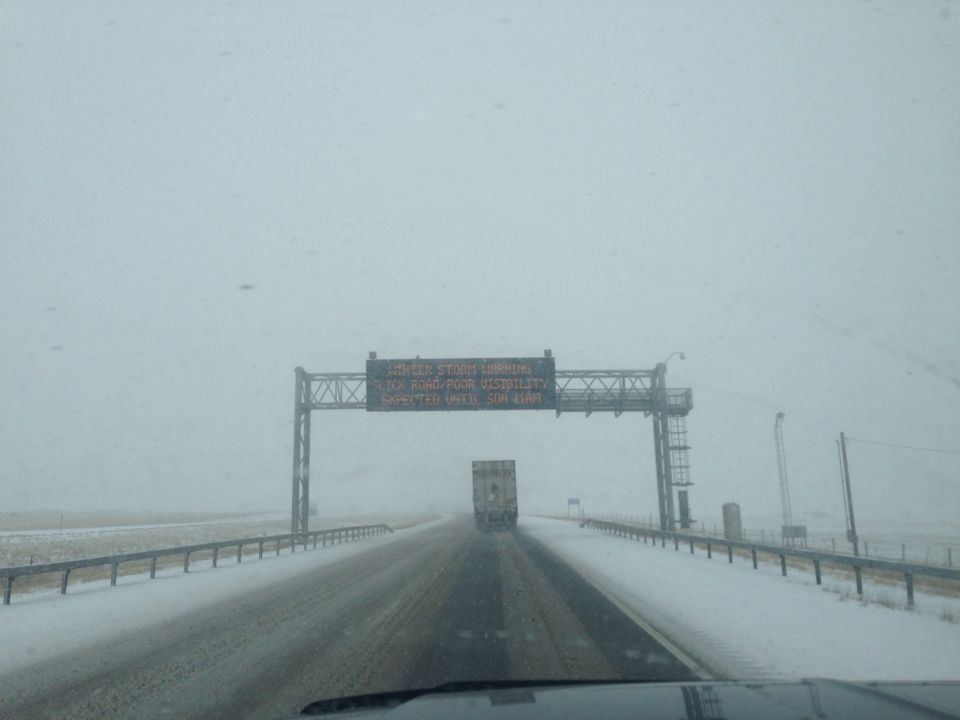 Wyoming warned of bad weather.
