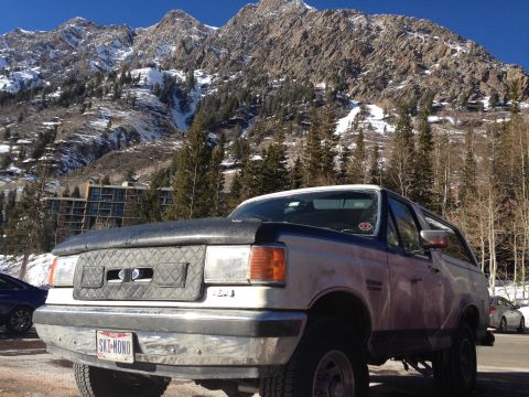1989 Ford Bronco - All grimy in Utah. Skiing Snowbird this day.