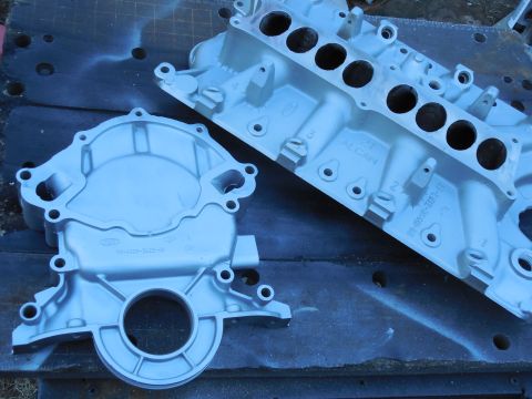 1993 Ford Bronco - All the cast Aluminum parts are clean, and now they're getting a fresh layer of cast-coat (DupliColor DE1650), just like original (or bette…