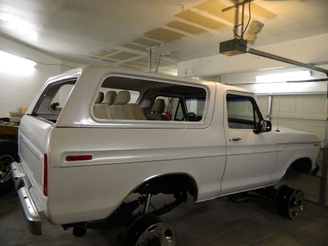 1979 Ford Bronco - This 1979 Ford Bronco is shown in a garage with its interior visible.