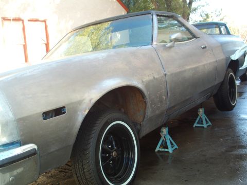 1973 Ford Ranchero - This vehicle appears to be a Ford Ranchero, possibly from the early 1970s, in a state of repair.