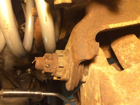 1991 Ford Bronco - 2.25* bushings from PO. You can see that they aren't fully seated, but the truck drove great with them at stock height with no abnormal tir…