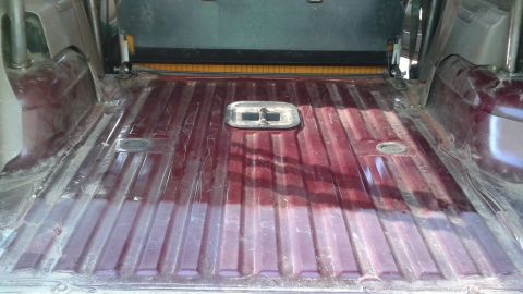 1996 Ford Bronco - bed with stripped carpet