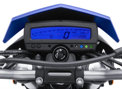 1991 Ford F-250 - Digital dashboard of a motorcycle displays speed, odometer, and clock readings.