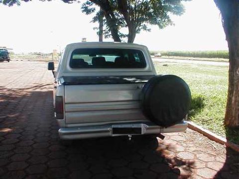 1970 Ford F-100 - Rear view of a silver pickup truck with a spare tire on the tailgate, parked outdoors.