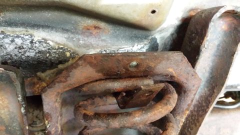 1978 Ford Bronco - This photo shows a heavily rusted suspension part, not the full vehicle.