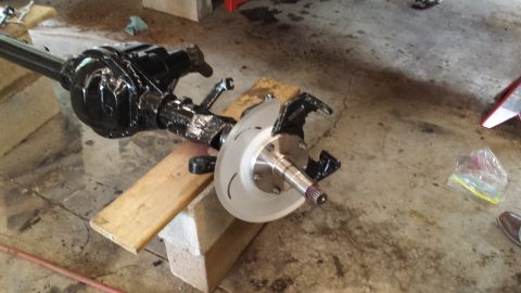 1978 Ford Bronco - Rear axle assembly with disc brake conversion kit, likely for a Ford Bronco.