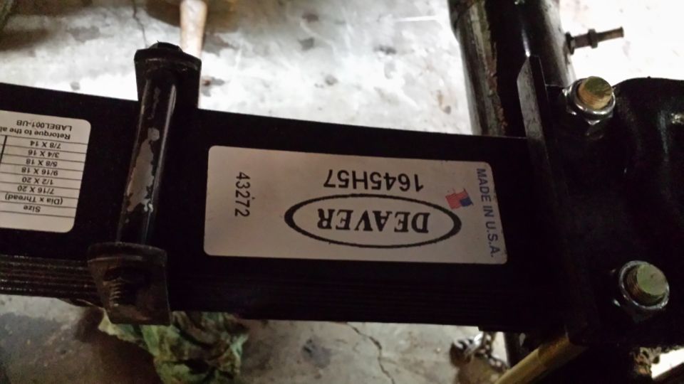 Leaf spring with DEAVER label and part number 1645H57