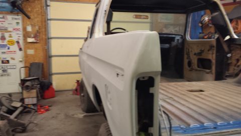 1978 Ford Bronco - This 1978 Ford Bronco is undergoing restoration work in a garage.
