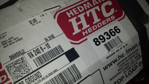 1978 Ford Bronco - Box for Hedman HTC Hedders part number 89366, includes shipping information and website.