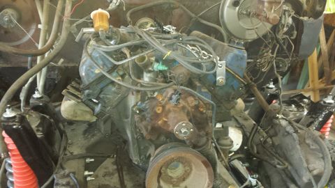 1978 Ford Bronco - Engine bay with engine components and wiring visible.