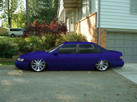 1992 Ford Taurus - my car, changed it to dark blue, shaved handles, clear lenses, lowered, rims, tinted windows