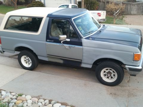 1988 Ford Bronco - This Ford Bronco appears to be undergoing bodywork, with several panels in primer.