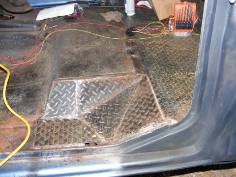 1978 Ford Bronco - Diamond plate metal has been welded into the floor of this vehicle to repair rust damage.