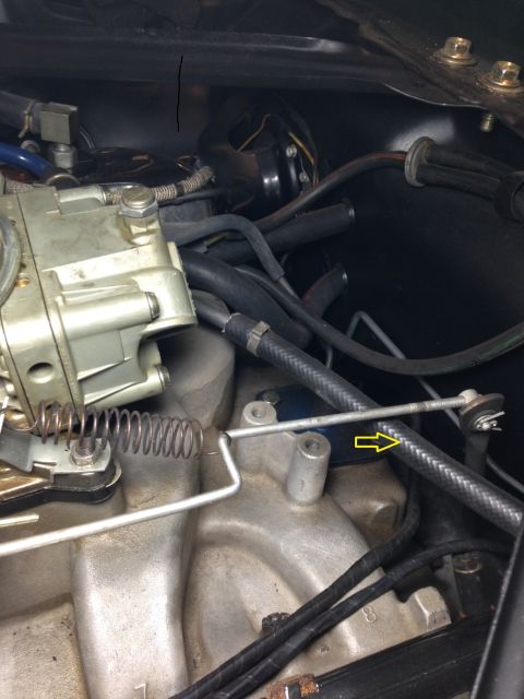 1968 Mercury Cougar - Engine bay detail with carburetor and throttle linkage visible.