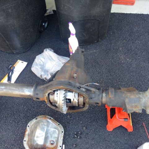 1978 Ford Bronco - Differential axle assembly shown with its cover removed, revealing the internal gears.