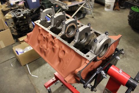 1979 Ford Bronco - This is a close-up of an engine block, likely undergoing rebuild or preparation for installation.