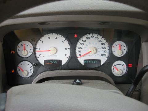 1994 Ford Bronco - Close-up of a vehicle's interior dashboard gauges, showing the odometer, tachometer, and gear indicator.