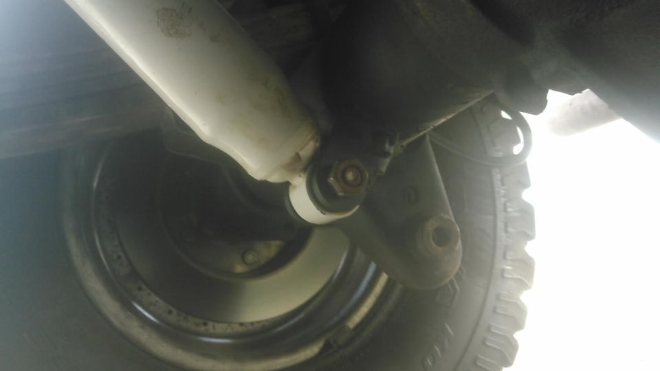 due to the axle being from a newer body style 97 F250, the shock mount was different and would work with the way our shocks are. I ordered a pair of shock mounts from Ruffstuff that made this very easy. if the axle was from a 96 or earlier then it wouldn't need them.

because I am planning on building a pretty strong engine for this truck, I might take advantage of the stock shock mounts and use them for mounting traction bars