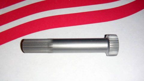 2001 Mercury Grand Marquis - A metal shaft with splined ends is shown against a background of red and white stripes.