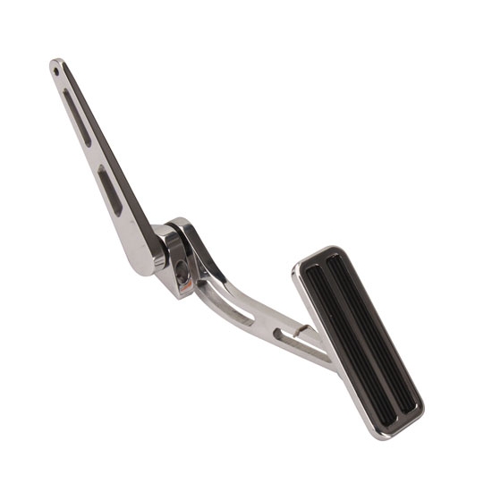 Chrome accelerator pedal with black rubber grip