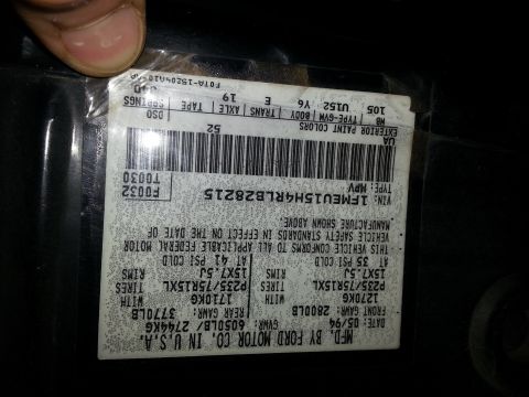 1994 Ford Bronco - This VIN sticker indicates the vehicle was manufactured in May 1994.