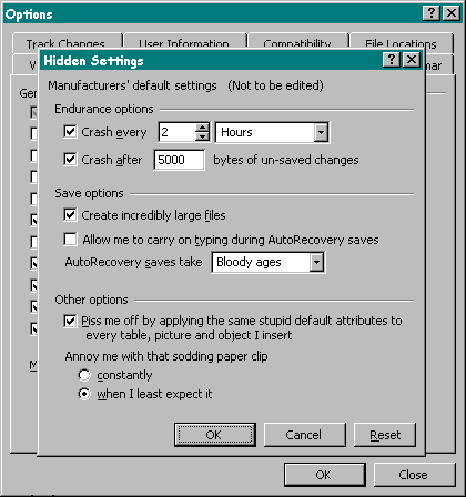 1988 Ford Bronco - A computer dialog box displays various options for user configuration.