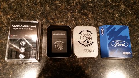 2003 Mercury Marauder - Marauder valve stem caps and Zippo lighter