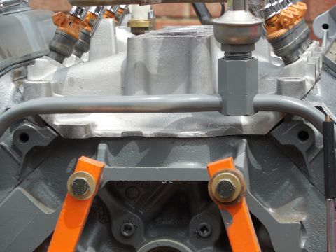 1993 Ford Bronco - Just to make sure the machinist hadn't skewed the intake surfaces, I dry-fitted it without gaskets directly against the heads to check for…