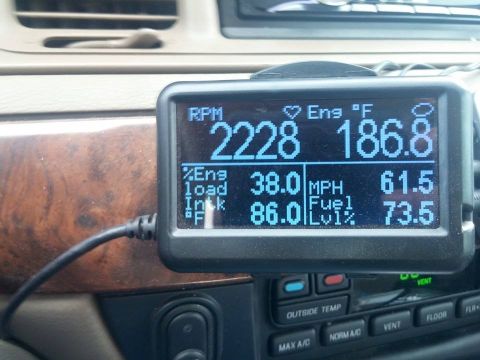 2000 Mercury Grand Marquis - A digital display shows various engine and vehicle performance metrics.