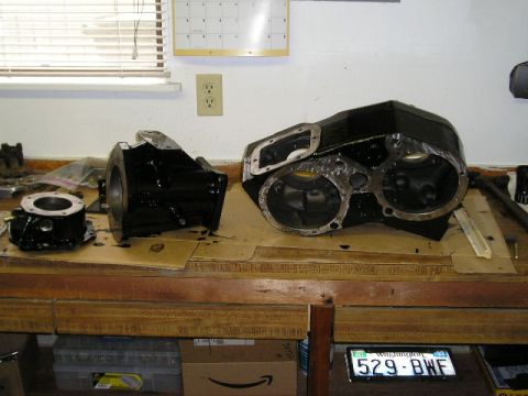 1978 Ford Bronco - Freshly painted case. POR-15 applyed with sponge brush.
