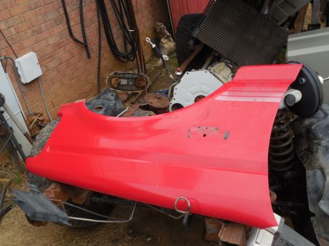 1983 Ford Bronco - It took over a year, but I found a replacement fender. As before, the first step was to pressure wash it a few times. Then I removed all th…