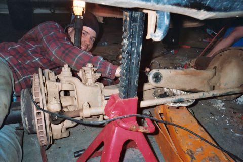 1988 Ford Bronco - Getting the old axle pivot bushing out.