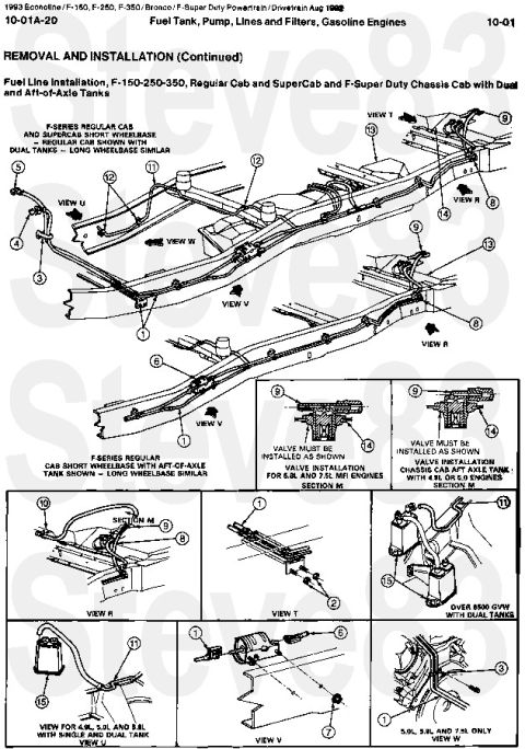1983 Ford Bronco - 93 F-series Fuel Lines