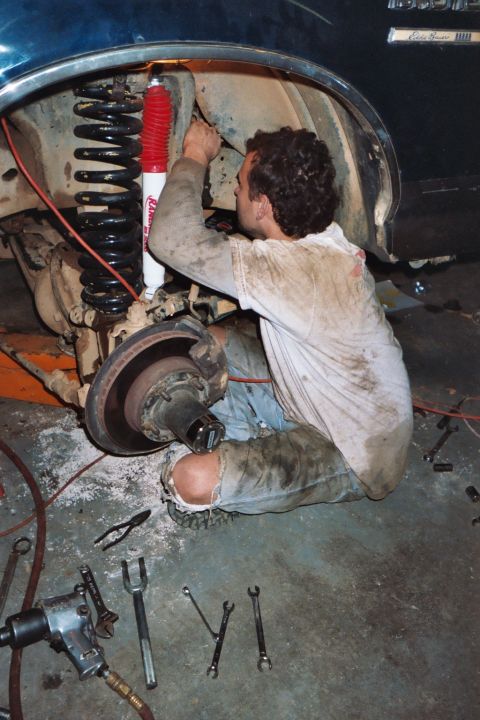 1988 Ford Bronco - Shane doing the front brake lines. Again, saving me from certain disaster.