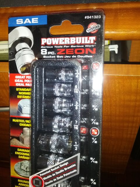 1992 Ford F-150 - Powerbuilt 8 pc. Zeon socket set with SAE markings and lifetime warranty.