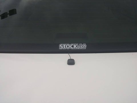 2000 Mercury Grand Marquis - Rear window sticker and antenna base on a white surface.