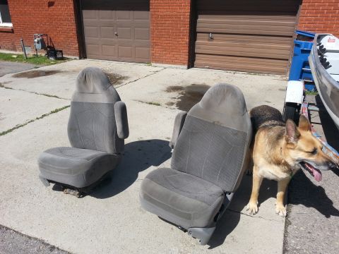 1981 Ford Bronco - Two "new" seats. Pulled them out of an early '80s Bronco, but they definitely weren't the originals. Some I saw on Craigslist looked almost…