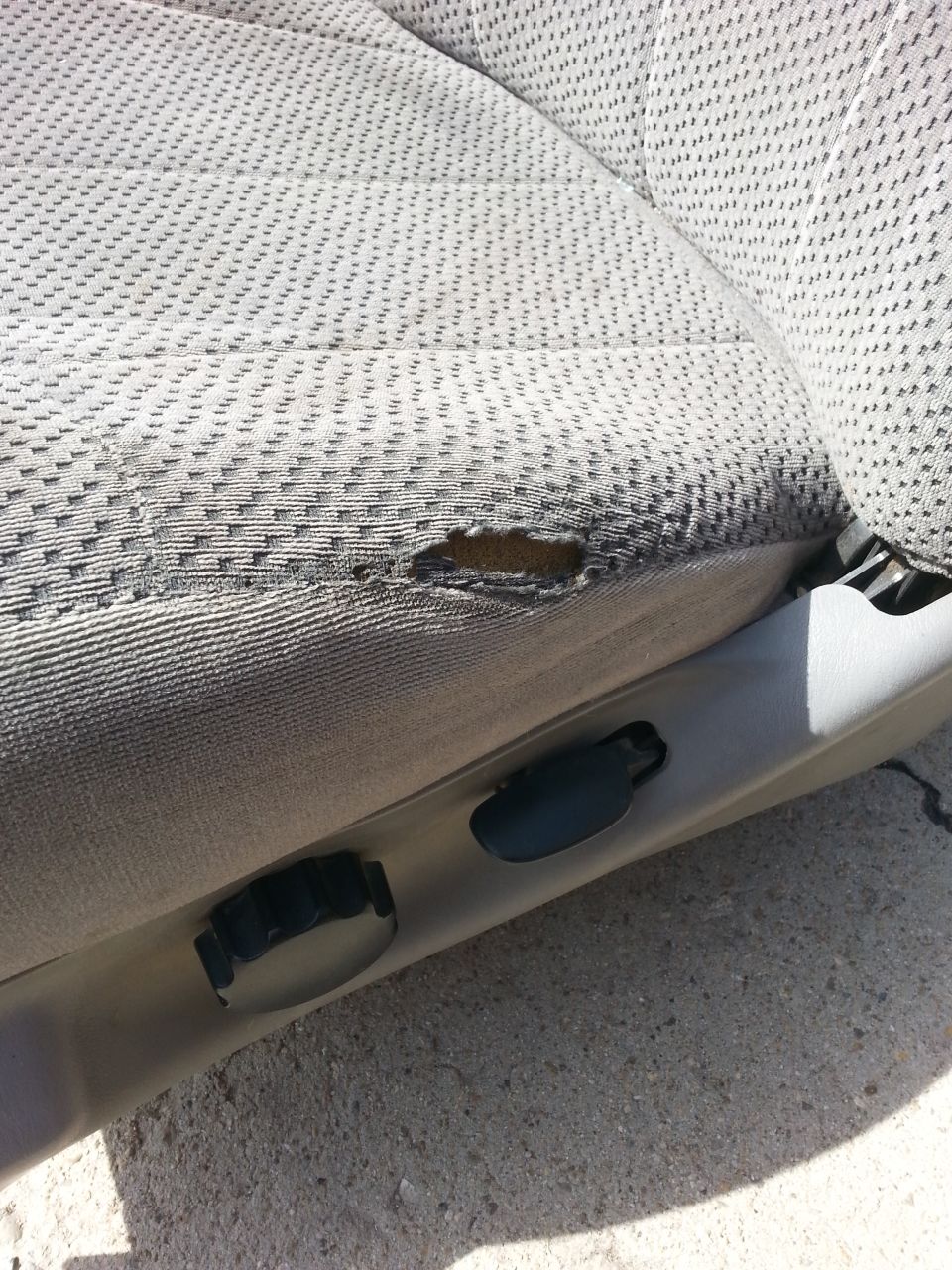 About the only damage on either seat.