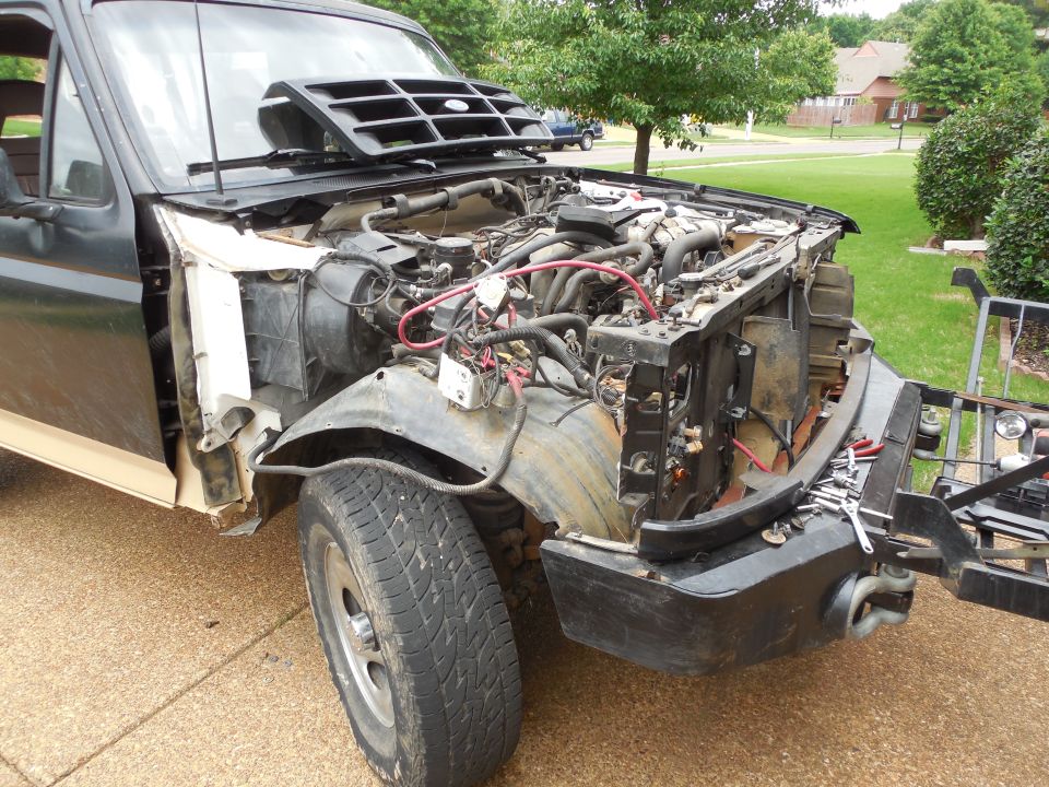 All the damage is gone now, but I'm gonna pull that wheelwell and maybe the Y-pipe to fix the exhaust leak.