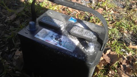1994 Ford Bronco - The battery hold down corroded and put excessive pressure on the battery case. I presume the cells shorted out as a result, though a proper…