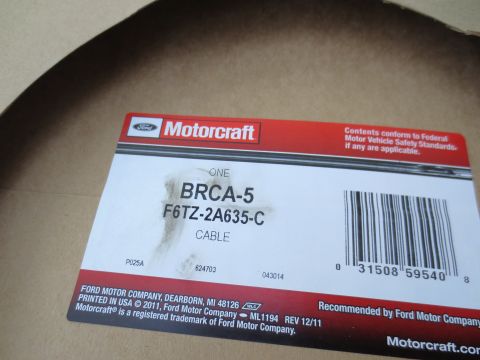 1994 Ford F-350 - Motorcraft packaging for a Ford cable part, showing part number F6TZ-2A635-C and 2011 manufacturing date.