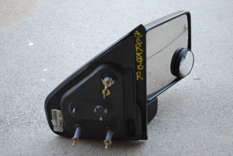 1986 Ford Bronco - Side mirror assembly, likely for a truck or SUV, with part numbers visible on a sticker.