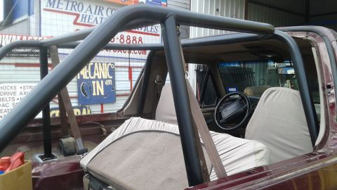 1996 Ford Bronco - roll bar painted with spray on bed liner
