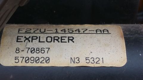 1995 Ford F-150 - A close-up of a vehicle part label reads "EXPLORER" and a part number.