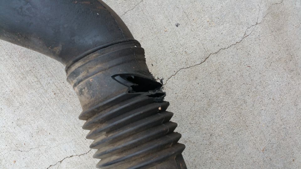 Another View broken intake hose.