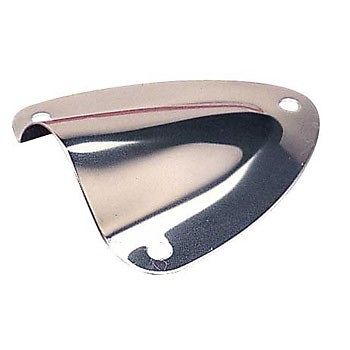 Polished metal marine deck filler with two mounting holes