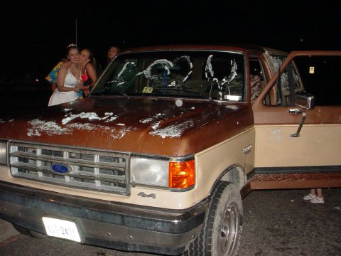 1987 Ford Bronco - A 1987 Ford F-Series truck with "4x4" badging is seen from the front-right angle.